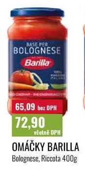 OMÁČKY BARILLA Bolognese, Riccota 400g