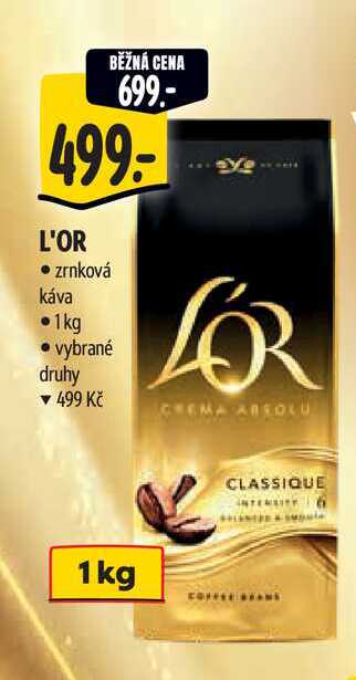 L'OR zrnková káva 1kg