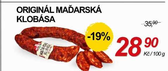 ORIGINÁL MAĎARSKÁ KLOBÁSA, 100g