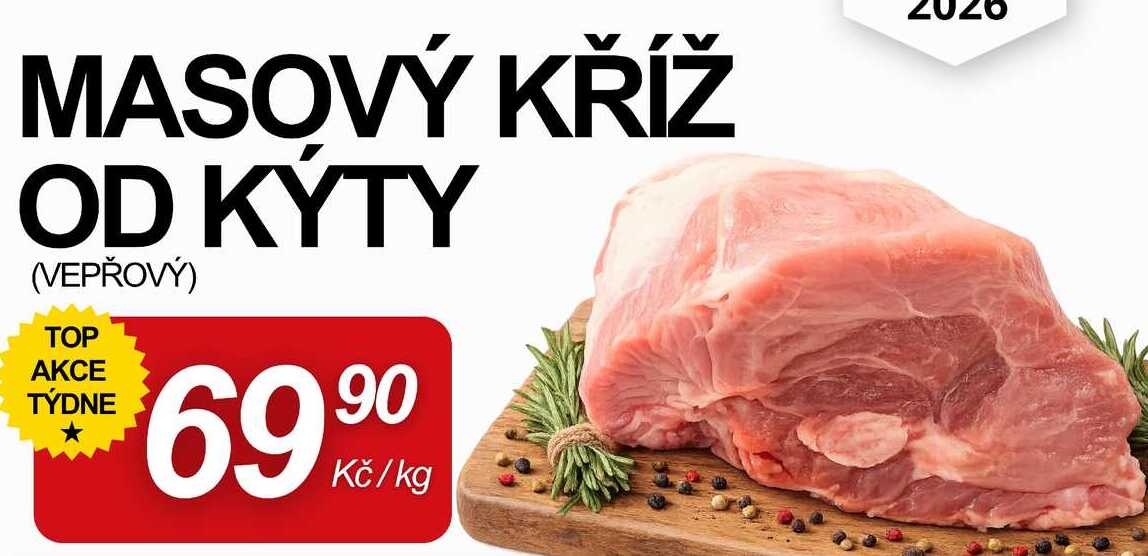 MASOVÝ KŘÍŽ OD KÝTY (VEPŘOVÝ), 1 kg