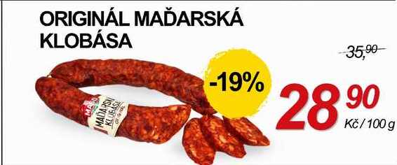 ORIGINÁL MAĎARSKÁ KLOBÁSA MADARS KLUBAS, 100 g