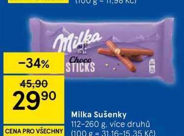 Milka Sušenky, 112-260 g. více druhů 