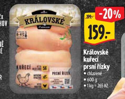 Královské kuřecí prsní řízky 600 g