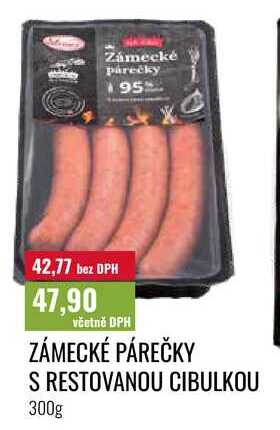 ZÁMECKÉ PÁREČKY S RESTOVANOU CIBULKOU 300g