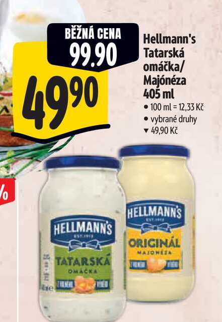 Hellmann's Tatarská omáčka/ Majónéza 405 ml