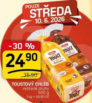 TOUSTOVÝ CHLÉB vybrané druhy 500 g
