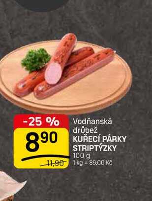 KUŘECÍ PÁRKY STRIPTÝZKY 100 g