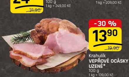 VEPŘOVÉ OCÁSKY UZENÉ* 100 g