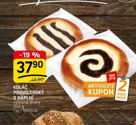 KOLÁČ POSVÍCENSKÝ S NÁPLNÍ vybrané druhy 200 g