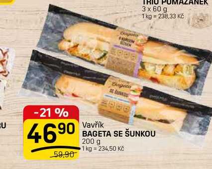 BAGETA SE ŠUNKOU 200 g