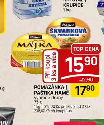 POMAZÁNKA | PAŠTIKA HAME vybrané druhy 75 g