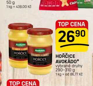 HOŘČICE AVOKÁDO* vybrané druhy 290-310 g