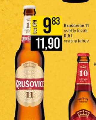 Krušovice 11 světlý ležák 0.5l