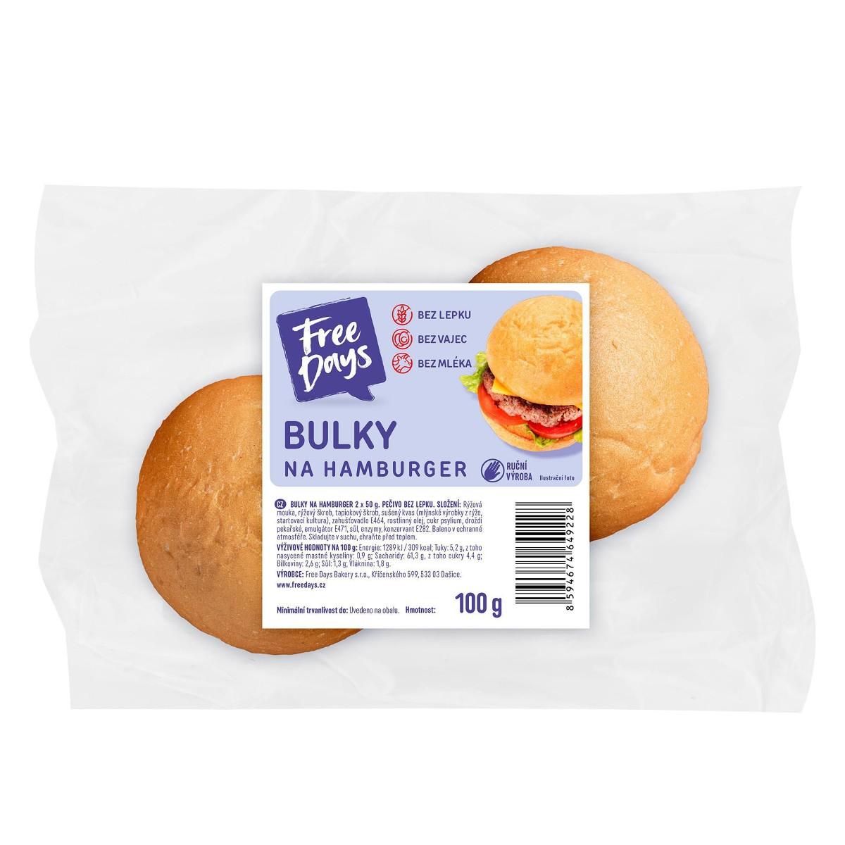 FreeDays Hamburgerová bulka 2 ks, 100 g