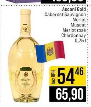 Asconi Gold Cabernet Sauvignon Merlot Muscat Merlot rosé Chardonnay 0.75l