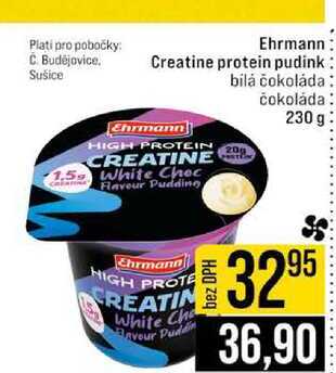 Ehrmann Creatine protein pudink bílá čokoláda čokoláda 230 g
