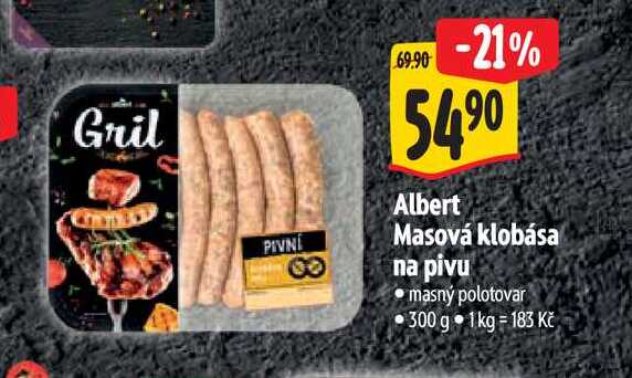 Albert Masová klobása na pivu 300 g