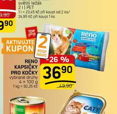 RENO KAPSIČKY PRO KOČKY vybrané druhy 4 x 100 g