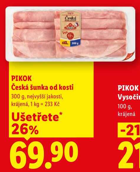 PIKOK Česká šunka od kosti, 300 g