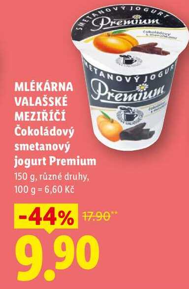 MLÉKÁRNA VALAŠSKÉ MEZIŘÍČÍ Čokoládový smetanový jogurt Premium, 150 g