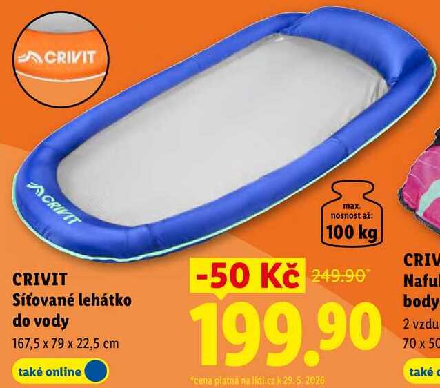 CRIVIT Síťované lehátko do vody