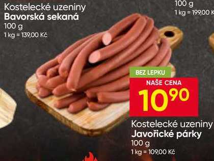 Kostelecké uzeniny Javořické párky 100 g