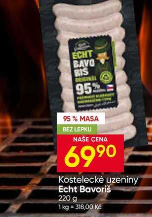 Kostelecké uzeniny Echt Bavoriš 220 g
