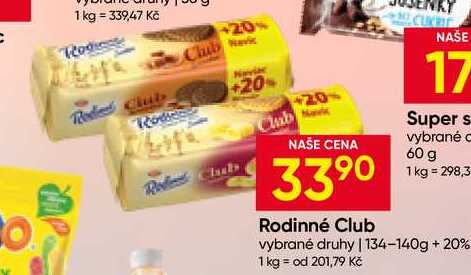 Rodinné Club vybrané druhy 134-140g +20%