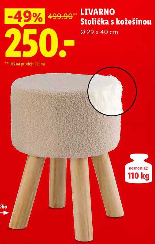 LIVARNO Stolička s kožešinou 