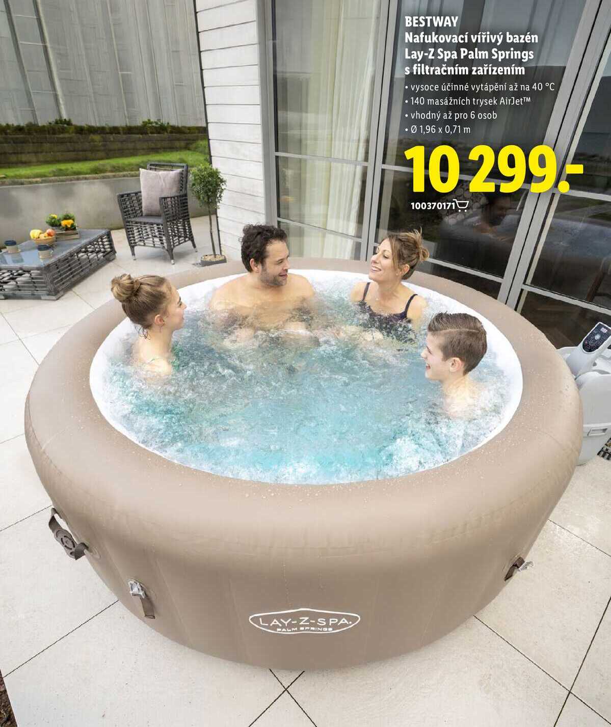 BESTWAY Nafukovací vířivý bazén Lay-Z Spa Palm Springs s filtračním zařízením  