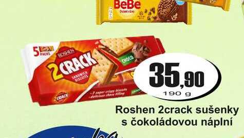 Roshen 2crack sušenky s čokoládovou náplní
