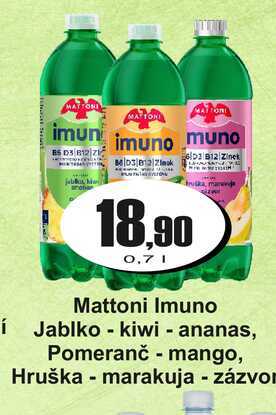 Mattoni Imuno Jablko - kiwi - ananas, Pomeranč - mango, Hruška - marakuja - zázvor