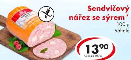Sendvičový nářez se sýrem, 100 g 