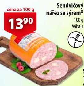 Sendvičový nářez se sýrem, 100 g