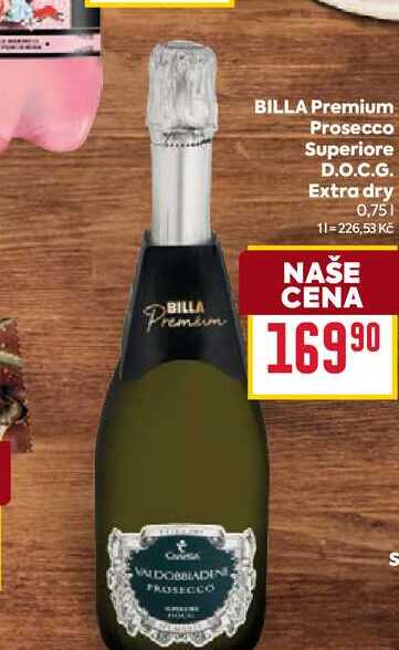 BILLA Premium Prosecco Superiore D.O.C.G. Extra dry 0,75l