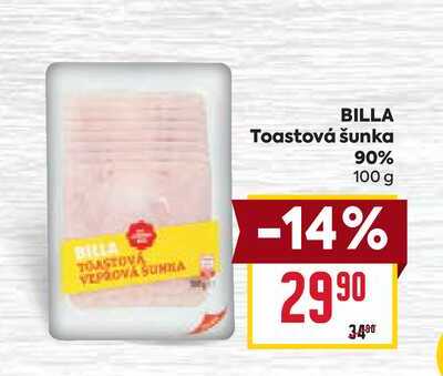 BILLA Toastová šunka 90% 100 g