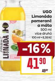 UGO Limonáda pomeranč a máta 500 ml 