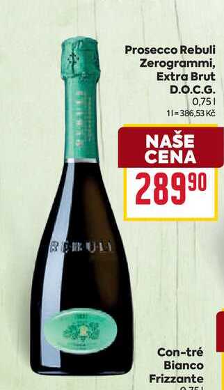 Prosecco Rebuli Zerogrammi, Extra Brut D.O.C.G. 0,75l