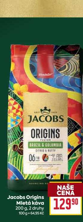 Jacobs Origins Mletá káva 200 g