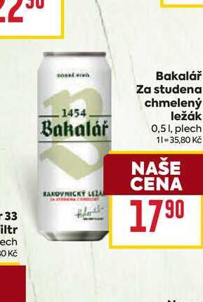 Bakalář Za studena chmelený ležák 0,51, plech