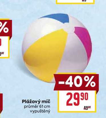 Plážový míč průměr 61 cm vypuštěný