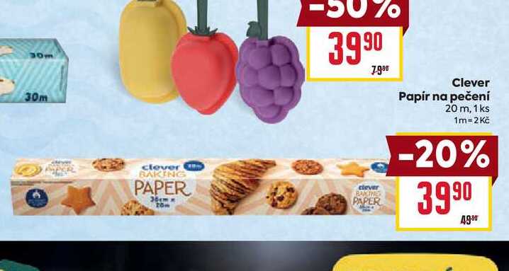 Clever Papír na pečení 20 m, 1 ks