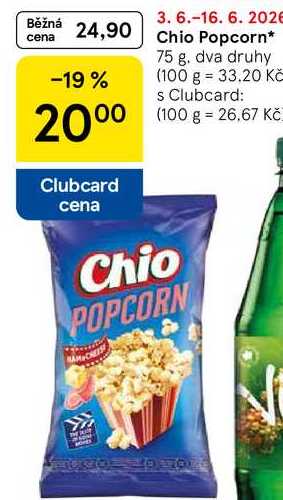 Chio Popcorn, 75 g. dva druhy