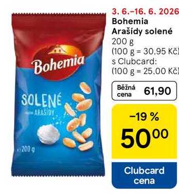 Bohemia Arašídy solené, 200 g  