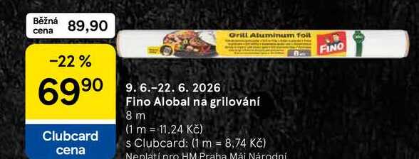Fino Alobal na grilování, 8 m