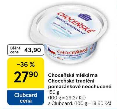 Choceňská mlékárna Choceňské tradiční pomazánkové neochucené, 150 g