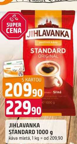 Jihlavanka Standard Original pražená mletá káva 1000g