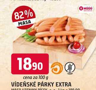 VÍDEŇSKÉ PÁRKY EXTRA 100g