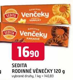 SEDITA RODINNÉ VĚNEČKY 120 g 