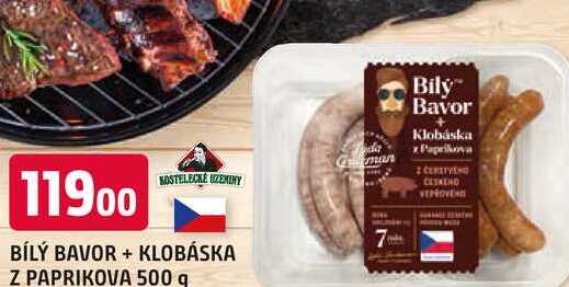 BÍLÝ BAVOR + KLOBÁSKA Z PAPRIKOVA 500 g